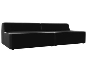 Прямой модульный диван Монс | Черный | Белый