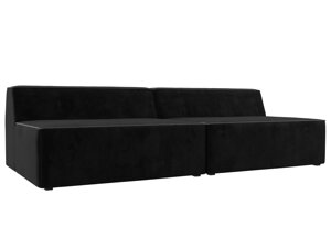 Прямой модульный диван Монс | черный | серый