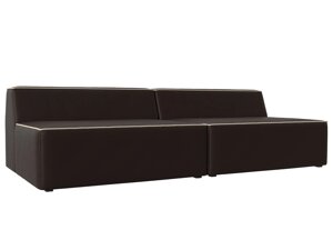 Прямой модульный диван Монс | Коричневый | Бежевый