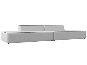 Прямой модульный диван Монс Лофт | Белый | Черный