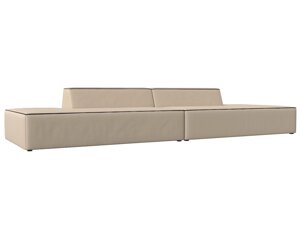 Прямой модульный диван Монс Лофт | Бежевый | Коричневый