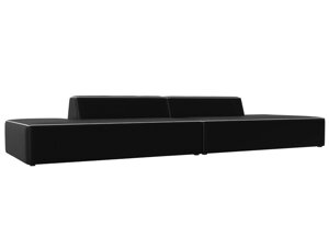 Прямой модульный диван Монс Лофт | Черный | Белый