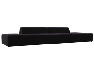 Прямой модульный диван Монс Лофт | Черный | Фиолетовый