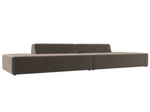 Прямой модульный диван Монс Лофт | Коричневый | Бежевый