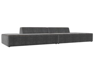 Прямой модульный диван Монс Лофт | Серый | Коричневый
