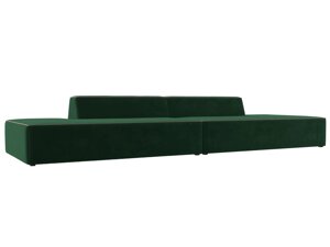 Прямой модульный диван Монс Лофт | Зеленый | Коричневый