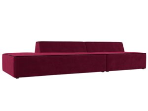 Прямой модульный диван Монс Модерн левый | Бордовый | Черный