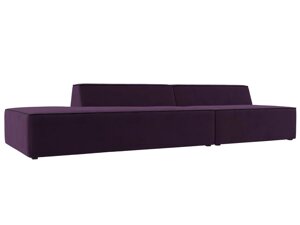 Прямой модульный диван Монс Модерн левый | Фиолетовый | Черный
