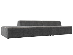 Прямой модульный диван Монс Модерн левый | Серый | Бежевый