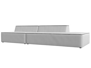 Прямой модульный диван Монс Модерн правый | Белый | Черный