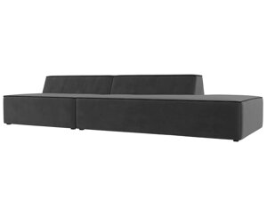 Прямой модульный диван Монс Модерн правый | Серый | Черный