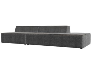 Прямой модульный диван Монс Модерн правый | Серый | Коричневый