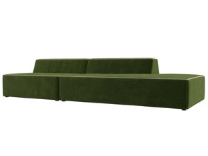 Прямой модульный диван Монс Модерн правый | Зеленый | Бежевый