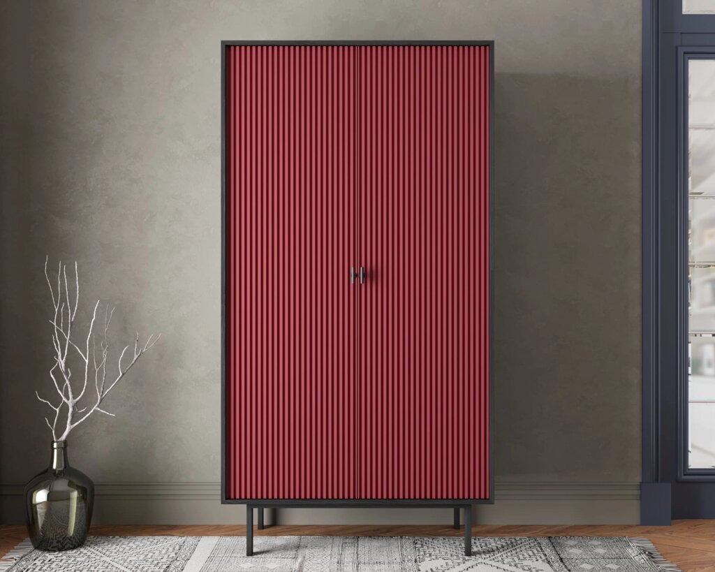 Шкаф двухдверный "Emerson" арт EM091-red-L от компании M-Lion мебель - фото 1