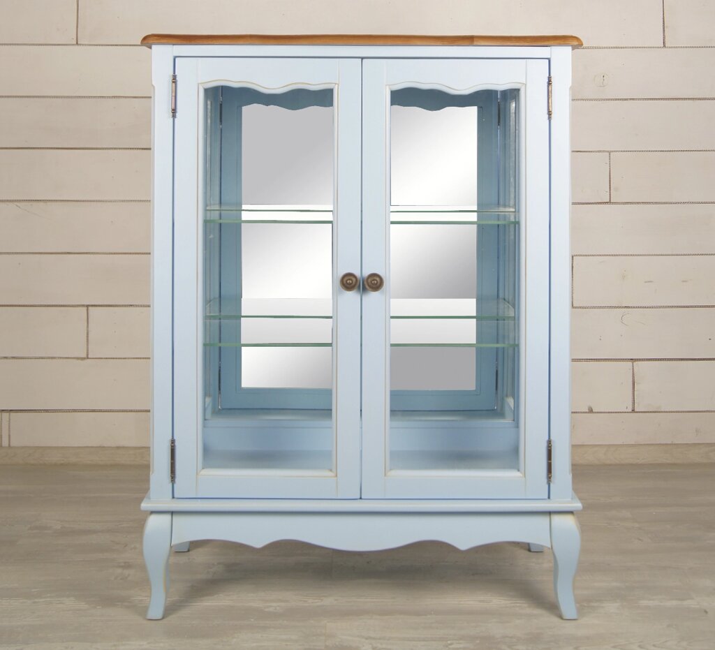 Шкаф двустворчатый Leontina для посуды голубой от компании M-Lion мебель - фото 1
