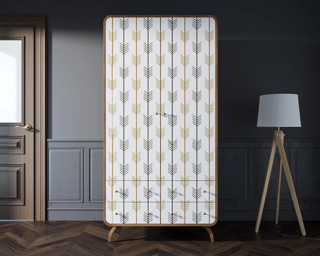 Шкаф в скандинавском стиле "Ellipse Print" с ящиками принт 2 арт EL15-print_02 от компании M-Lion мебель - фото 1