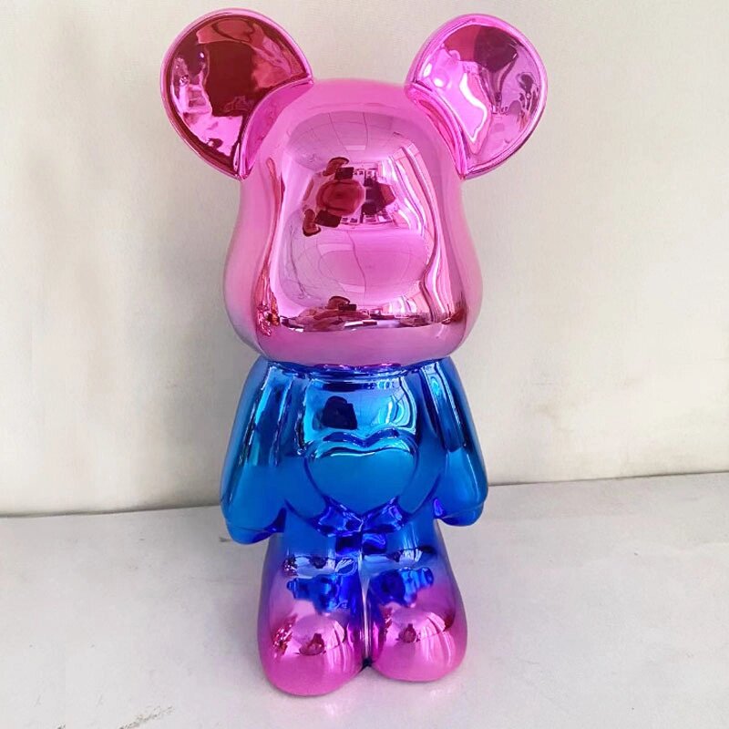 Статуэтка Lucky Bear (Bearbrick) IST-013 | 28 см | розово-голубой глянцевый от компании M-Lion мебель - фото 1