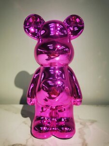 Статуэтка Lucky Bear (Bearbrick) IST-018 | 28 см | фуксия глянцевый