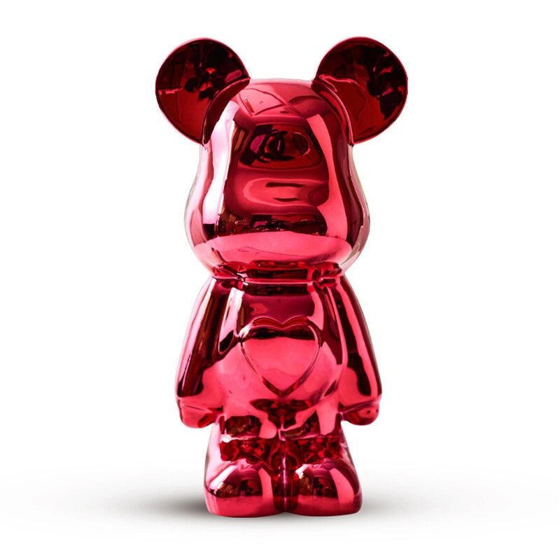 Статуэтка Lucky Bear (Bearbrick) IST-020 | 28 см | красный глянцевый от компании M-Lion мебель - фото 1