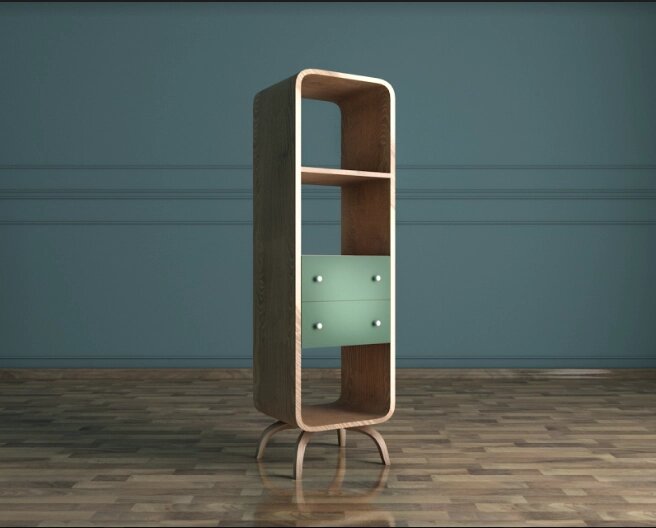 Стеллаж "Ellipse" узкий с ящиками от компании M-Lion мебель - фото 1