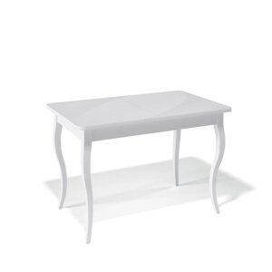 Стол KENNER 1100 С белый-стекло белое глянец