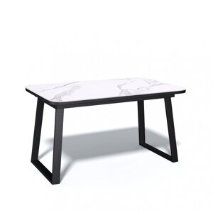 Стол KENNER AZ1200 черный-керамика мрамор белый