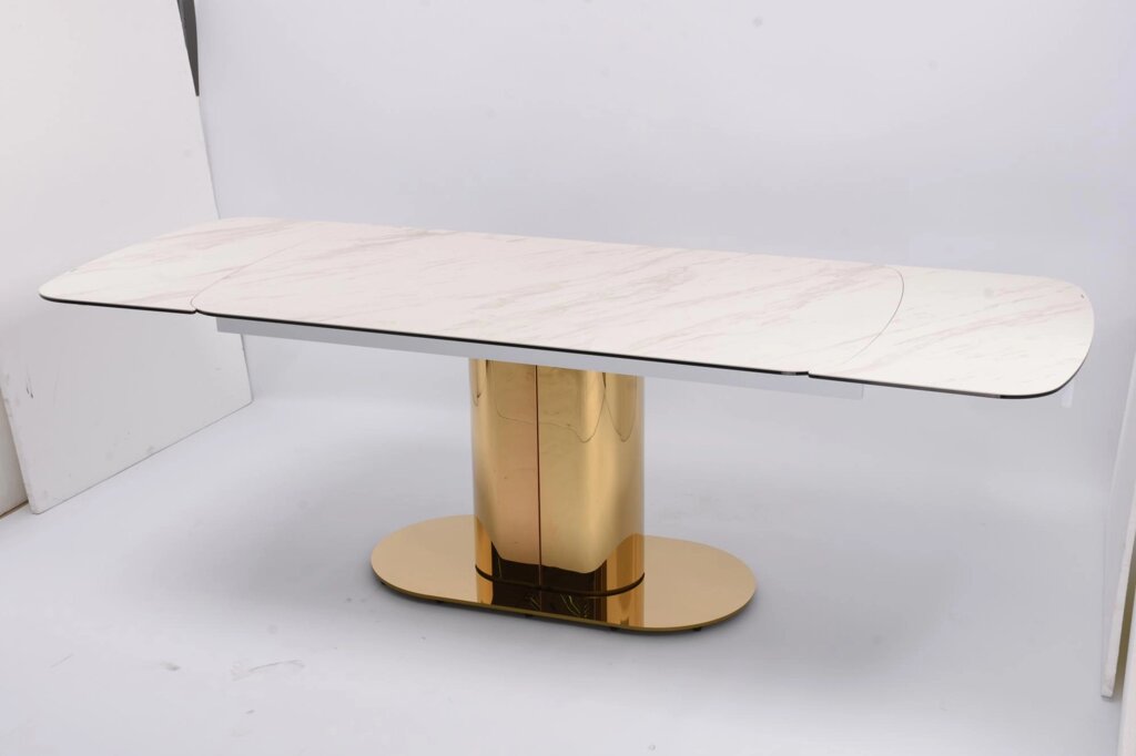 Стол обеденный раскладной Моника MC3034-160W | 160(41+41)х90х77 см | белая керамика от компании M-Lion мебель - фото 1