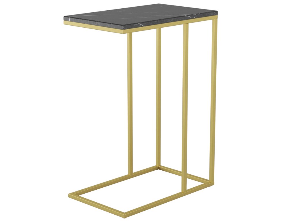 Стол придиванный Агами Голд черный мрамор | золото от компании M-Lion мебель - фото 1
