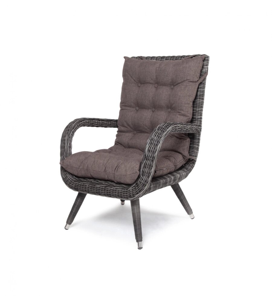 "Толедо" кресло плетеное с подушками, цвет графит от компании M-Lion мебель - фото 1