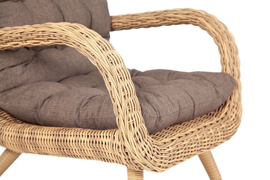 "Толедо" кресло плетеное с подушками, цвет соломенный от компании M-Lion мебель - фото 1