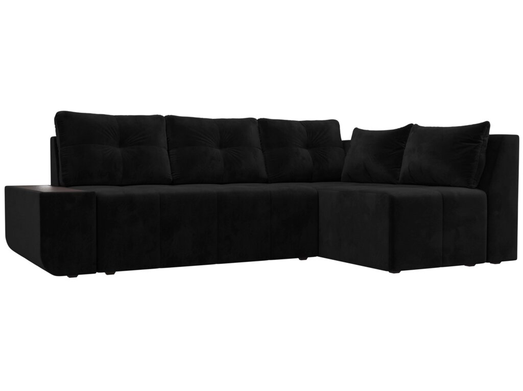 Угловой диван Амадэус | Черный от компании M-Lion мебель - фото 1