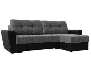 Угловой диван Амстердам правый угол | Серый | Черный