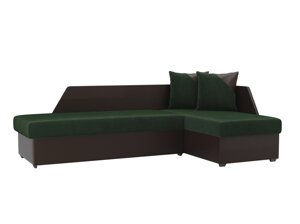 Угловой диван Андора | зеленый | коричневый