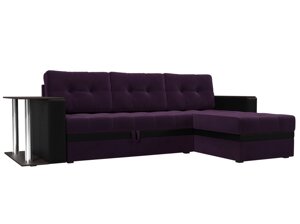 Угловой диван Атланта М правый угол | Фиолетовый | Черный