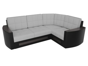 Угловой диван Белла | Белый | Черный