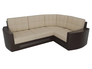 Угловой диван Белла | бежевый | коричневый
