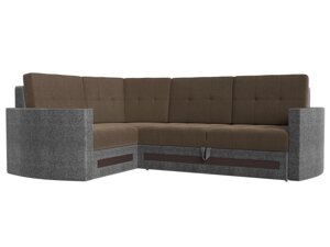 Угловой диван Белла левый угол | Коричневый | Серый