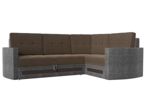 Угловой диван Белла правый угол | Коричневый | Серый