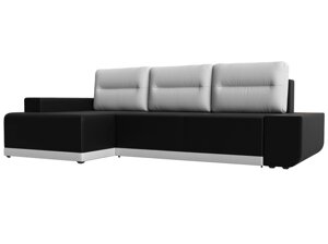 Угловой диван Чикаго левый угол | Черный | Белый