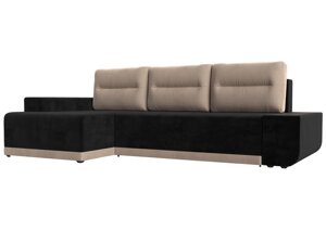 Угловой диван Чикаго левый угол | Черный | Бежевый