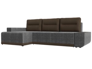 Угловой диван Чикаго левый угол | Серый | коричневый