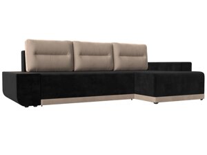 Угловой диван Чикаго правый угол | Черный | Бежевый