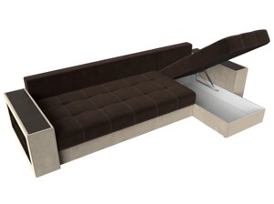 Угловой диван Дубай | Коричневый | Бежевый