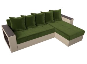 Угловой диван Дубай Лайт угол правый | Зеленый | Бежевый