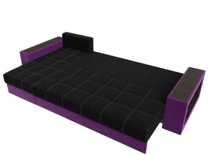 Угловой диван Дубай левый угол | черный | фиолетовый