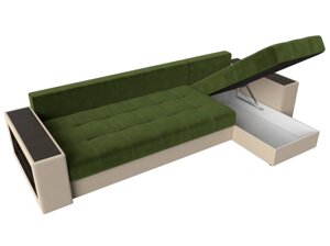 Угловой диван Дубай | Зеленый | Бежевый