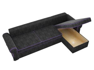 Угловой диван Элис | черный | фиолетовый