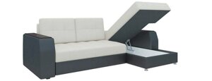 Угловой диван Эмир БС | Белый | Черный