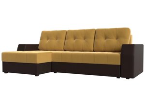 Угловой диван Эмир БС левый угол | Желтый | коричневый