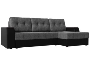 Угловой диван Эмир БС правый угол | Серый | черный